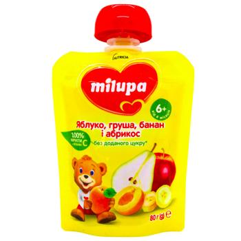 Milupa for children from 6 months pear-banana-apricot puree 80g - buy, prices for MegaMarket - photo 1