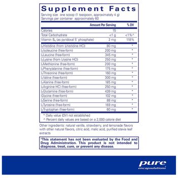 Комплекс амінокислот у вільній формі, Amino Replete, Pure Encapsulations, 240 гр. - купити, ціни на Біотус - фото 2