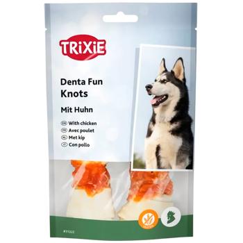 Лакомство для собак Trixie Denta Fun с курицей кость для чистки зубов 11см 2шт 70г - купить, цены на КОСМОС - фото 1