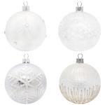 Silver Christmas Tree Ball with Decoration 8cm in assortment