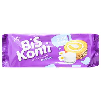Рулет Konti BisKonti бісквітний зі смаком молока 150г - купити, ціни на Ідеал - фото 1