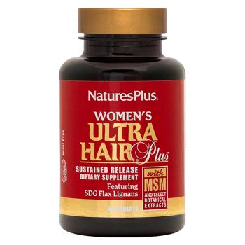 Витамины для волос для женщин Natures Plus Ultra Hair Plus медленного высвобождения 60 таблеток - купить, цены на Biotus - фото 1