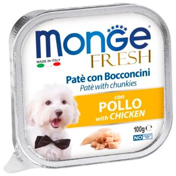 Корм вологий Monge Fresh з куркою для собак всіх порід 100г - купити, ціни на MasterZoo - фото 1