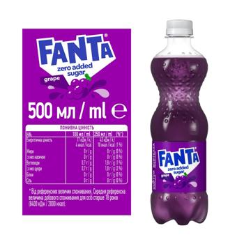 Напій газований Fanta Виноград без цукру 0,5л - купити, ціни на NOVUS - фото 2