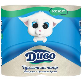 Туалетная бумага Диво Ecosoft 2-слойная серая 4шт