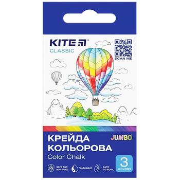 Мел Kite Classic Jumbo цветной 3 цвета