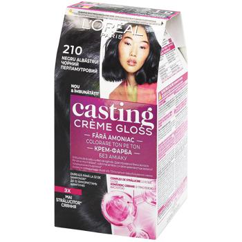 L'Oreal Paris Casting Cream Gloss 210 Black Pearl Ammonia Free Hair Dye - buy, prices for METRO - photo 1