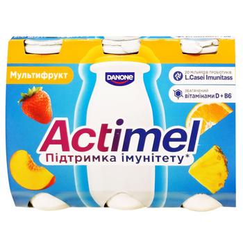 Продукт кисломолочний Actimel мультифруктовий 1,4% 100г х 6шт