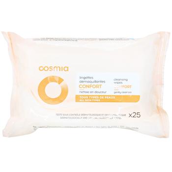 Серветки Cosmia для зняття макіяжу 132,5г - купити, ціни на Auchan - фото 1