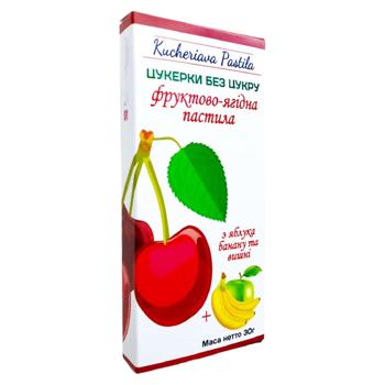 Цукерки Кучерява пастила 30г /Яблуко, банан, вишня/ - купить, цены на Grono - фото 1