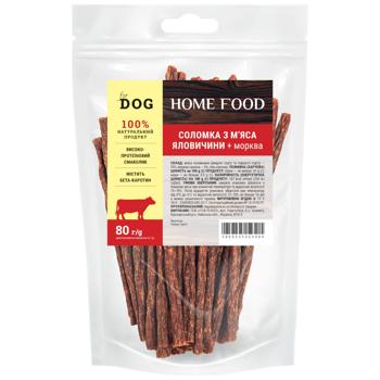 Home Food Beef Straws Dog Snack with Carrot 80g - buy, prices for MasterZoo - photo 1