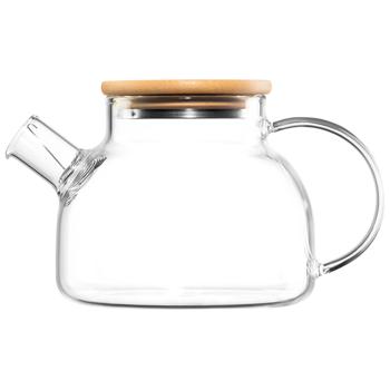 Ardesto Gemini Glass Bamboo Teapot 800ml - buy, prices for Supermarket "Kharkiv" - photo 1