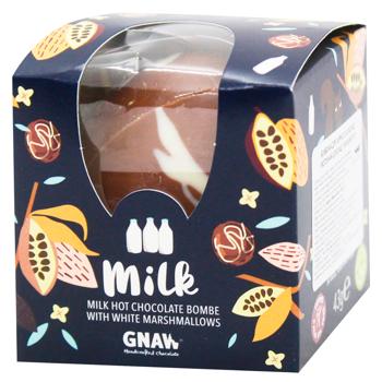 Gnaw Milk Chocolate Bomb for Hot Chocolate with Marshmallows 43g