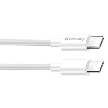 Colorway Type-C to Type-C White Cable 3.0A 1m