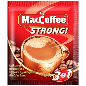 Напиток кофейный MacCoffee Strong 3в1 растворимый 16г х 25шт - купить, цены на Чудо Маркет - фото 2