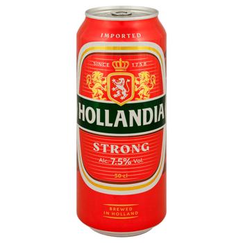 Пиво Hollandia Strong світле 7,5% 0,5л - купити, ціни на Біотус - фото 1