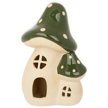Bona Di Mushroom Ceramic House 12.6x10x19.5cm Beige with Green - buy, prices for WINETIME - photo 1