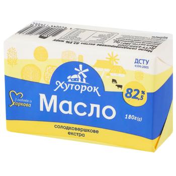 Масло Хуторок Екстра солодковершкове 82,5% 180г - купити, ціни на Чудо Маркет - фото 3