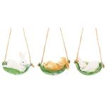 Подвеска Bona Di Кролик в листьях капусты декоративная 6,5см в ассортименте