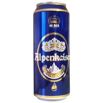 Пиво Alpenkaiser Weizen 0,5 з/б світле нефільт. 5,5% И012 - купити, ціни на КОСМОС - фото 1