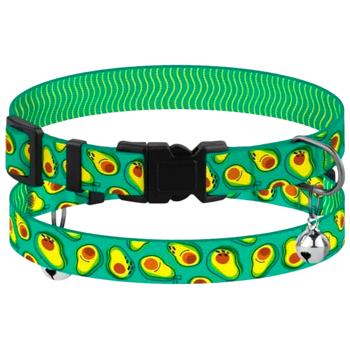 Barksi BronzeDog Urban Fruits Авокадо нейлоновий нашийник для котів XS - зелений - купить, цены на MasterZoo - фото 3