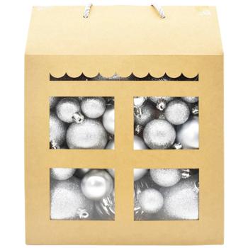 Actuel Set of Silver Christmas Balls 3-8cm 50pcs - buy, prices for Auchan - photo 1