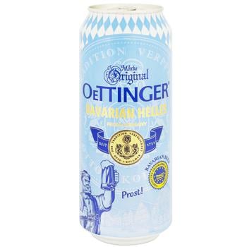 Пиво Oettinger Bavarian Helles светлое 4,7% 0,5л - купить, цены на Auchan - фото 1