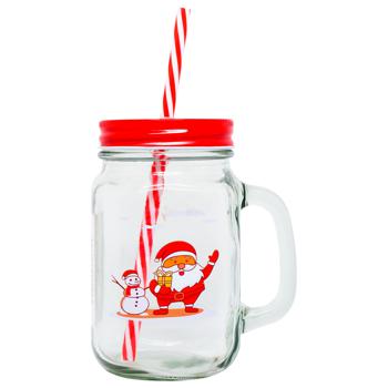 ZED Santa Jar with Straw 13x7cm 450ml - buy, prices for EKO Market - photo 3