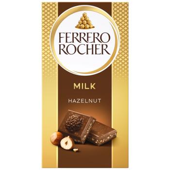Шоколад молочный Ferrero Rocher с лесными орехами 90г - купить, цены на Чудо Маркет - фото 1