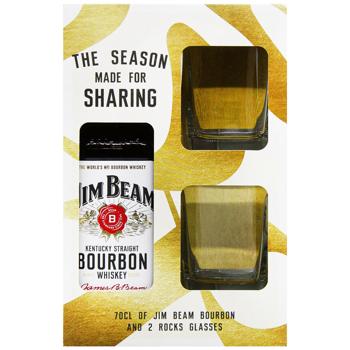Віскі Jim Beam White 40% 0,7л + 2 склянки - купити, ціни на WINETIME - фото 2