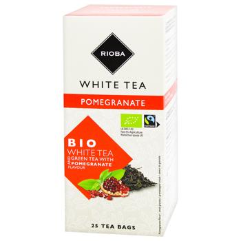 Чай білий та зелений Rioba Tea Moments Біо з ароматом гранату 1,75г*25шт - купити, ціни на METRO - фото 1