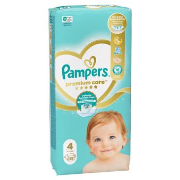 Подгузники Pampers Premium Care Maxi 4 9-14кг 52шт - купить, цены на Идеал - фото 3