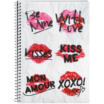 Economix Valentine Stickers Checkered Notebook A5 80 Sheets