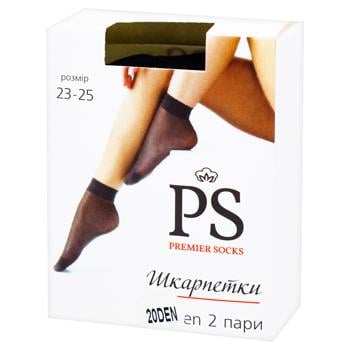 Носки Premier Socks женские 20ден 2 пары р.23-25 - купить, цены на ЕКО Маркет - фото 1