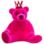 Украшение елочное Bona Di Мишка с короной 20см маджента