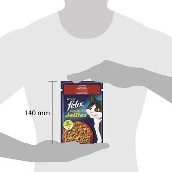 Корм вологий Felix Sensations Jellies з яловичиною та томатами для котів 85г - купити, ціни на КОСМОС - фото 3