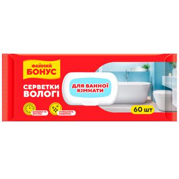 Салфетки Бонус хозяйственные для ванной комнаты 60шт - купить, цены на Cупермаркет "Харьков" - фото 1