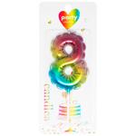 Свеча для торта ЗЕД Радуга цифра 8 9см