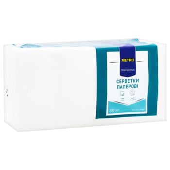 Metro Professional White Paper 2-layer Napkins 24х24cm 200pcs - buy, prices for METRO - photo 3