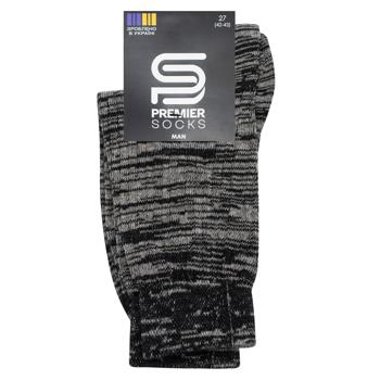 Шкарпетки Premier Socks чоловічі напіввовняні в рубчик р.25-29 бежево-чорний - купити, ціни на NOVUS - фото 1