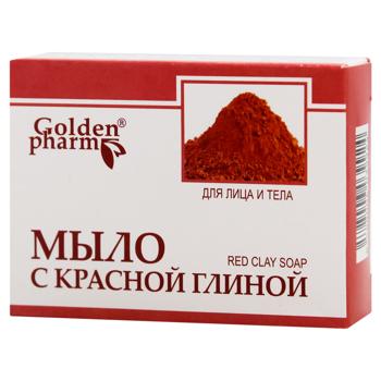 Мило тверде Golden Pharm з червоною глиною 70г - купити, ціни на МегаМаркет - фото 1