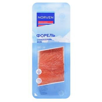 Форель Norven філе шматок на шкурі слабосолена 180г - купити, ціни на NOVUS - фото 1