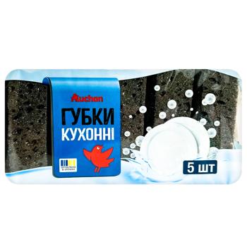 Губки кухонные Auchan черный 5шт