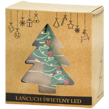 Гирлянда-струна Chomik Ёлка теплый белый 20 LED ламп 2,2м