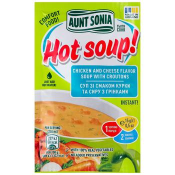 Суп курячий Тьотя Соня Гарячий супчик з сиром та грінками 15г - купити, ціни на ЕКО Маркет - фото 1