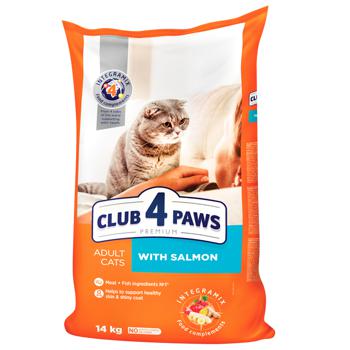 Club 4 Paws Premium Dry Food with Salmon for Adult Cats 14kg - buy, prices for MasterZoo - photo 1