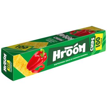 Чипси картопляні Hroom! зі смаком паприки 100г - купити, ціни на Cупермаркет "Харків" - фото 1