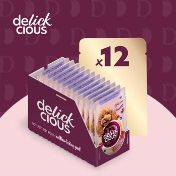 Корм вологий Delickcious Пластівці з ягням та лісовими ягодами для собак 80г - купити, ціни на - фото 4