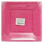 Plastic Square Plates Pink 18cm 10pcs