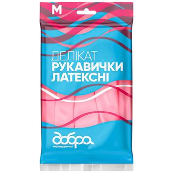 Рукавички латексні Добра Господарочка Делікат M рожевий - купити, ціни на Ідеал - фото 1